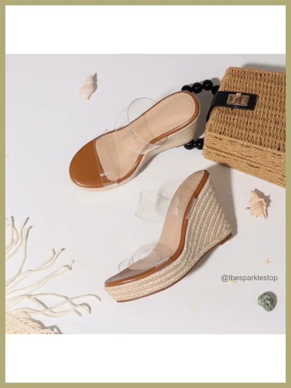 Women's Wedge Sandals Platform Espadrilles Slip-On Clear Straps Non-Slip Comfort